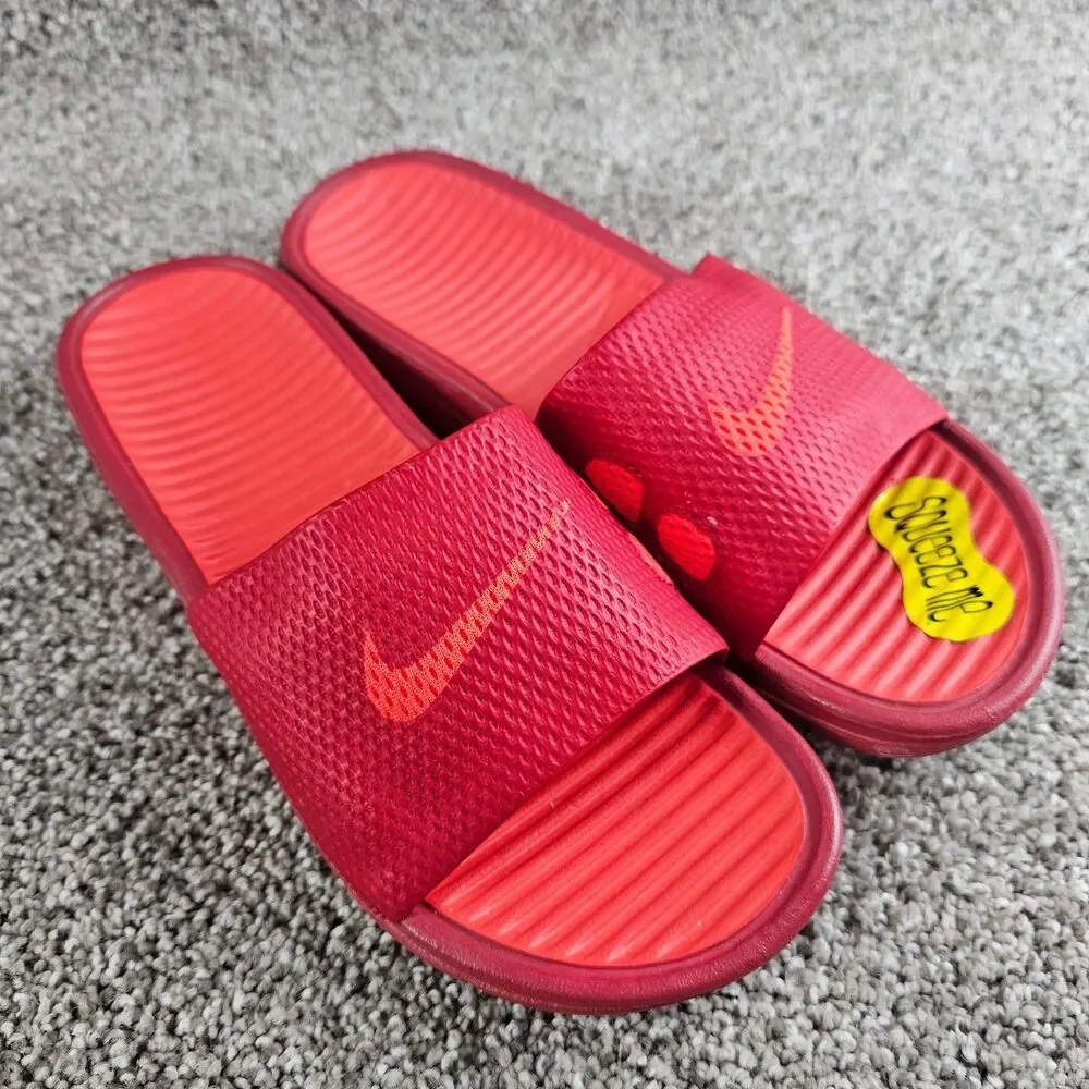 Nike Benassi Solarsoft Slides Mens 7 Red Slip On Sandals Shoes 431884-660 2013